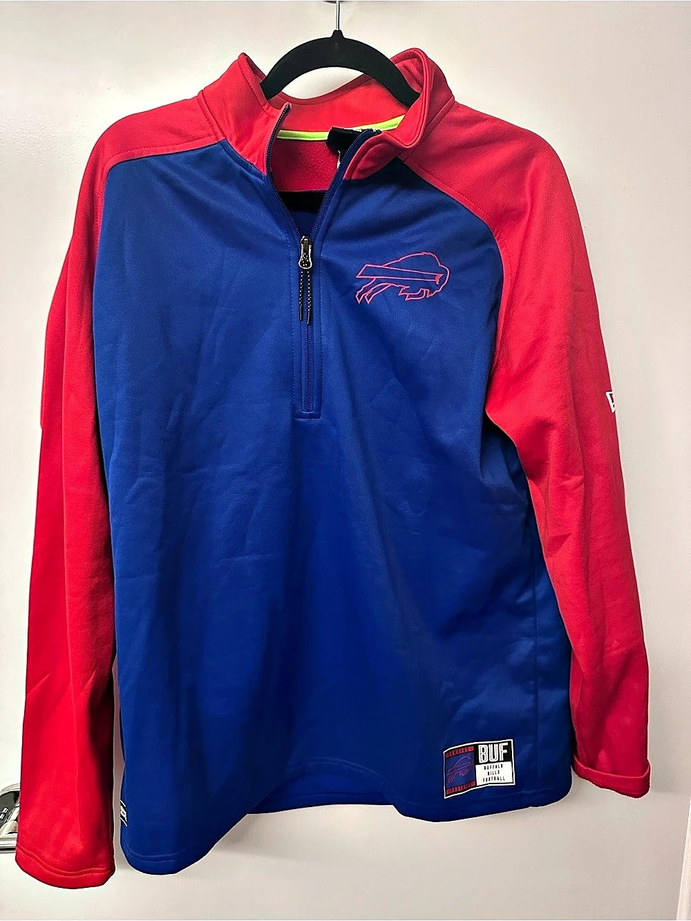 NFL Team Apparel Buffalo Bills Quarter-Zip Jersey XL Like New